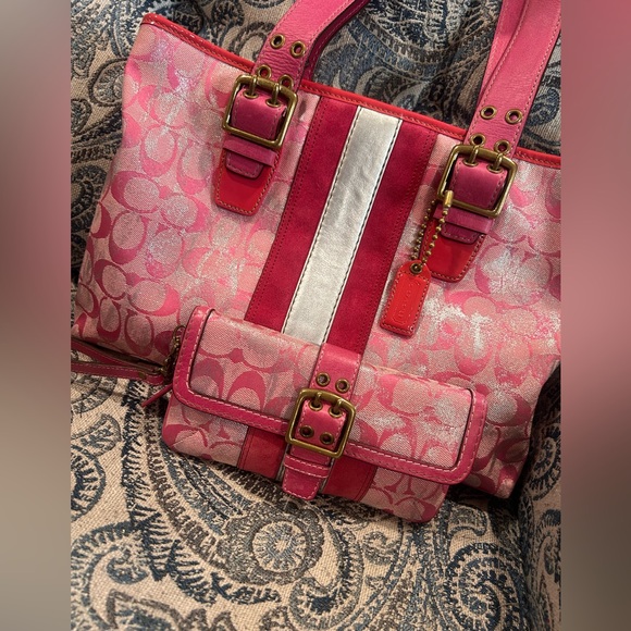 Coach Handbags - Coach Vintage Y2K Rare Pink Tie Dye 2005 Slim Tote and Wallet Like New Condition